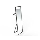 Espelho Decorativo De Chão Com Toalheiro Preto 1,50 X 40 Cm
