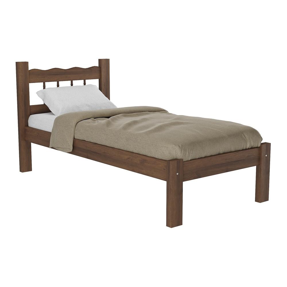 Cama Solteiro Madeira Maciça Para Colchão 78/88 X 188cm Madri Multimóveis Vcr4141 Imbuia