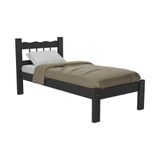 Cama Solteiro Madeira Maciça Com Colchão Incluso Madri Multimóveis Cr4161 Preta