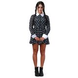 Fantasia Vandinha Família Addams Vestido Estampado Adulto - Halloween P