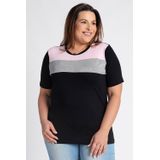 Blusa Feminina Plus Size Visco Tricolor - Serena