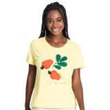 T-shirt  Feminina Caju Rovitex Amarelo Gg
