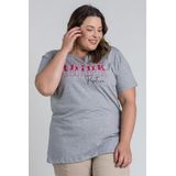 T-shirt Feminina Plus Size Estampada &#39;think Positive&#39; - Serena