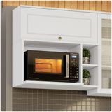 Armário Aéreo para Micro-ondas 02 Nichos 80cm Nova York Henn Branco HP