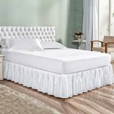 Saia Para Cama Box King Probox Frizê - Lavive Branco