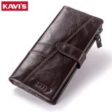 Moda Carteira De Couro Genuíno Bolsa Feminina Portomonee Long