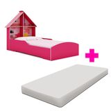 Cama Casinha Montessoriana Com Colchão Solteiro Pink Ploc Gelius