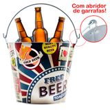 Balde De Gelo Para Cerveja Estampado Em Metal Galvanizado 4,8 Litros