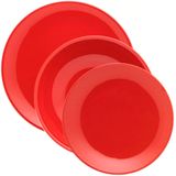 Jogo 2 Pratos Rasos 2 Pratos Fundos 2 Pratos Lanche Unni Red Oxford® Cerâmica