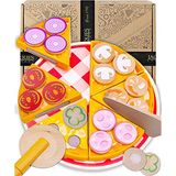 Crianças Pizza Party Food Role Play Brinquedo De Madeira Fingir Corte V
