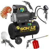 Compressor De Ar Portátil Schulz Csi8,6 Pratiko 8,6pcm 25lt Kit Acessórios 220v