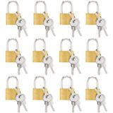 12 Pack Small Locks Com Chaves, 12-pack De Mini Cadeados Para Bagagem, Mochilas, Bolsas De Ginástica, Caixa De Joias
