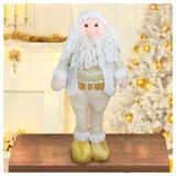 Decoração Boneco Natal Papai Noel Dourado Natalino 54cm