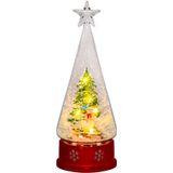 Globo De Neve Decorativo Pinheiro Natalino Iluminado 27cm