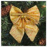 Enfeite Árvore Natal Laço Dourado Brilhante 14cm 4 Unidades