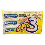 Torrone Com Amendoim Montevérgine 3 Unidades 90g Cada