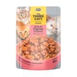 Ração Úmida Three Cats Original Adultos Carne Sachê 85g