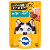 Ração Úmida Para Cachorro Pedigree High Protein Adulto Sabor Porco E Carne Ao Molho Em Sachê 100g