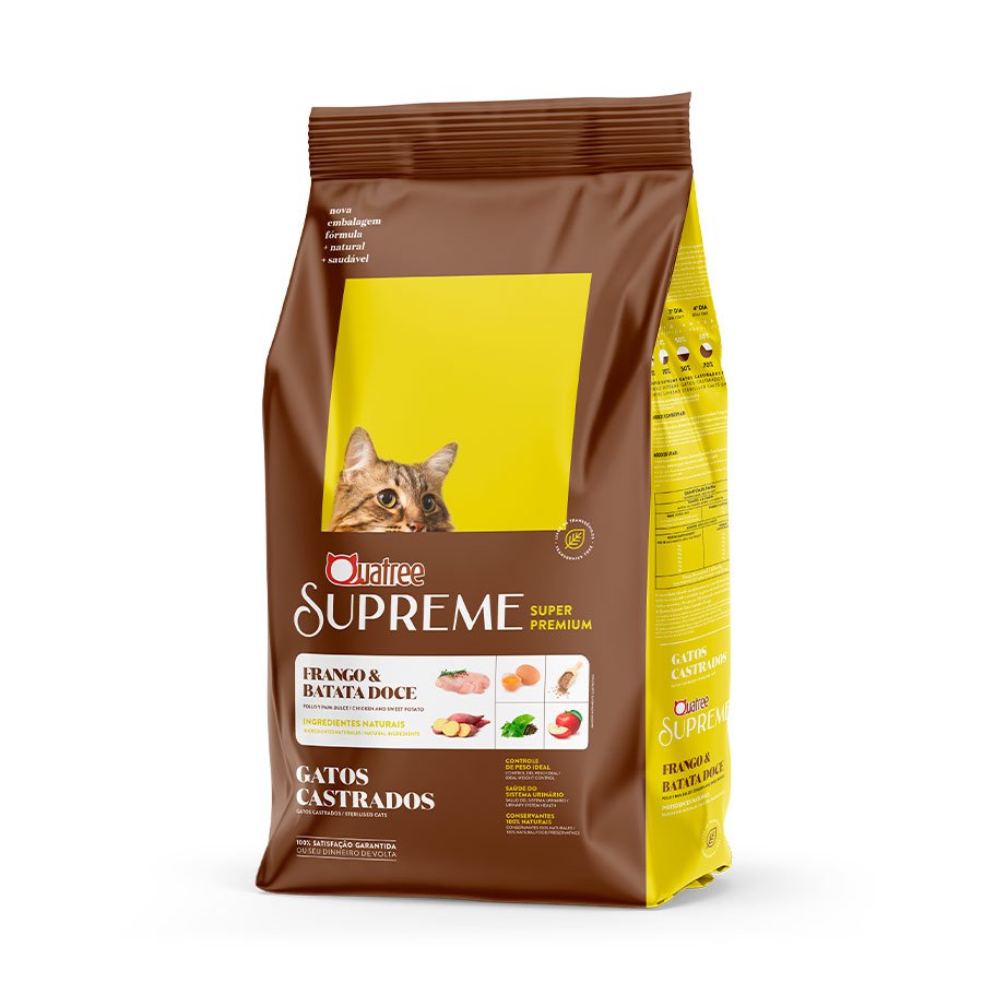 Ração Quatree Supreme Gatos Castrados Frango E Batata Doce 10,1kg Menor preço em Ração Quatree Supreme Gatos Castrados Frango E Batata Doce 10,1kg