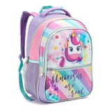 Mochila Costas Infantil Escolar Menina Unicórnio Linda