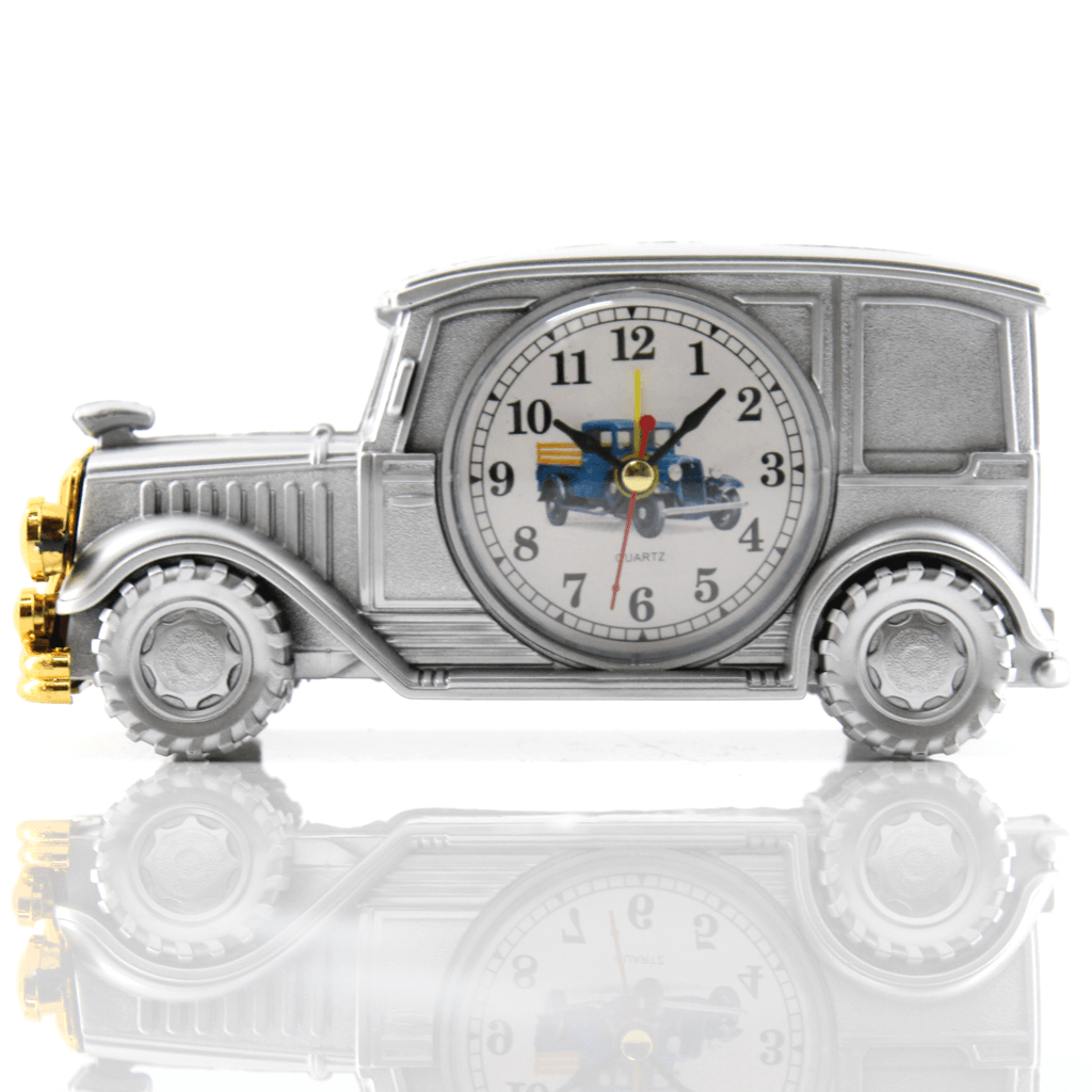 Relógio De Mesa Customizado Calhambeque Old School Prata