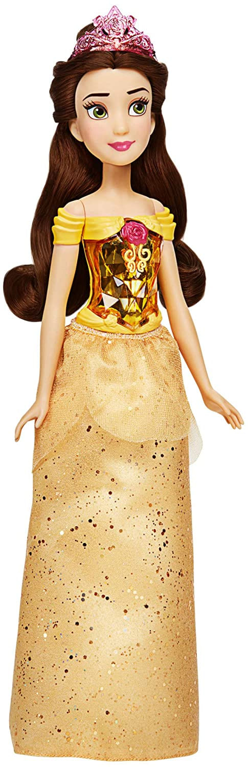 Disney Princess Royal Shimmer Belle Doll, Boneca De Moda Com Saia E Acessórios, Brinquedo Para Crianças 3 Anos Ou Mais