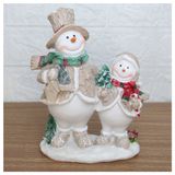 Decoração Natal Papai Boneco De Neve Resina 20,5cm