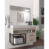 Gabinete Banheiro Com Cuba E Espelheira 80cm Multimóveis Cr10071 Nude