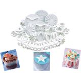 33 Pcs Fondant Cake Biscoito Biscoito Cortador Fondant Cake Cortador De Açúcar Artesanal Flor Folha De Coração Decorando Molde Diy Ferrament
