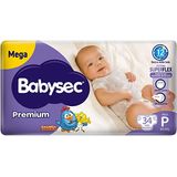 Fralda Babysec Galinha Pintadinha  Premium P Com 34 Unidades