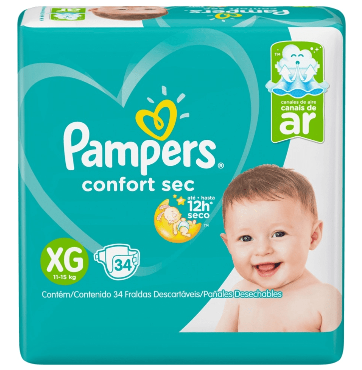 Fralda Pampers Confortsec Mega Xg 34 Unidades