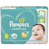 Fralda Pampers Confort Sec Tamanho - G Com 38 Unidades