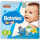 Fralda Babysec Ultrasec Jumbinho Galinha Pintadinha G Com 16 Unidades