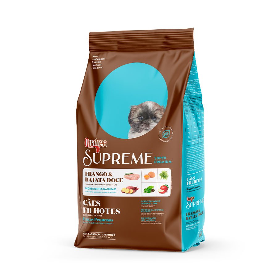 Ração Quatree Supreme Cães Filhotes Raças Pequenas Frango E Batata Doce 1kg