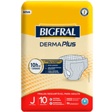 Fralda Geriátrica Bigfral Derma Plus Juvenil Com 10 Unidades