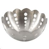 Fruteira Cesto De Mesa Em Aço Inox 24 Cm Importada Indiana