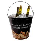 Balde De Gelo Para Vinhos Em Metal Galvanizado 7,6 Litros