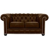 Sofá 2 Lugares 180cm Chesterfield Couro Capucino - Mempra