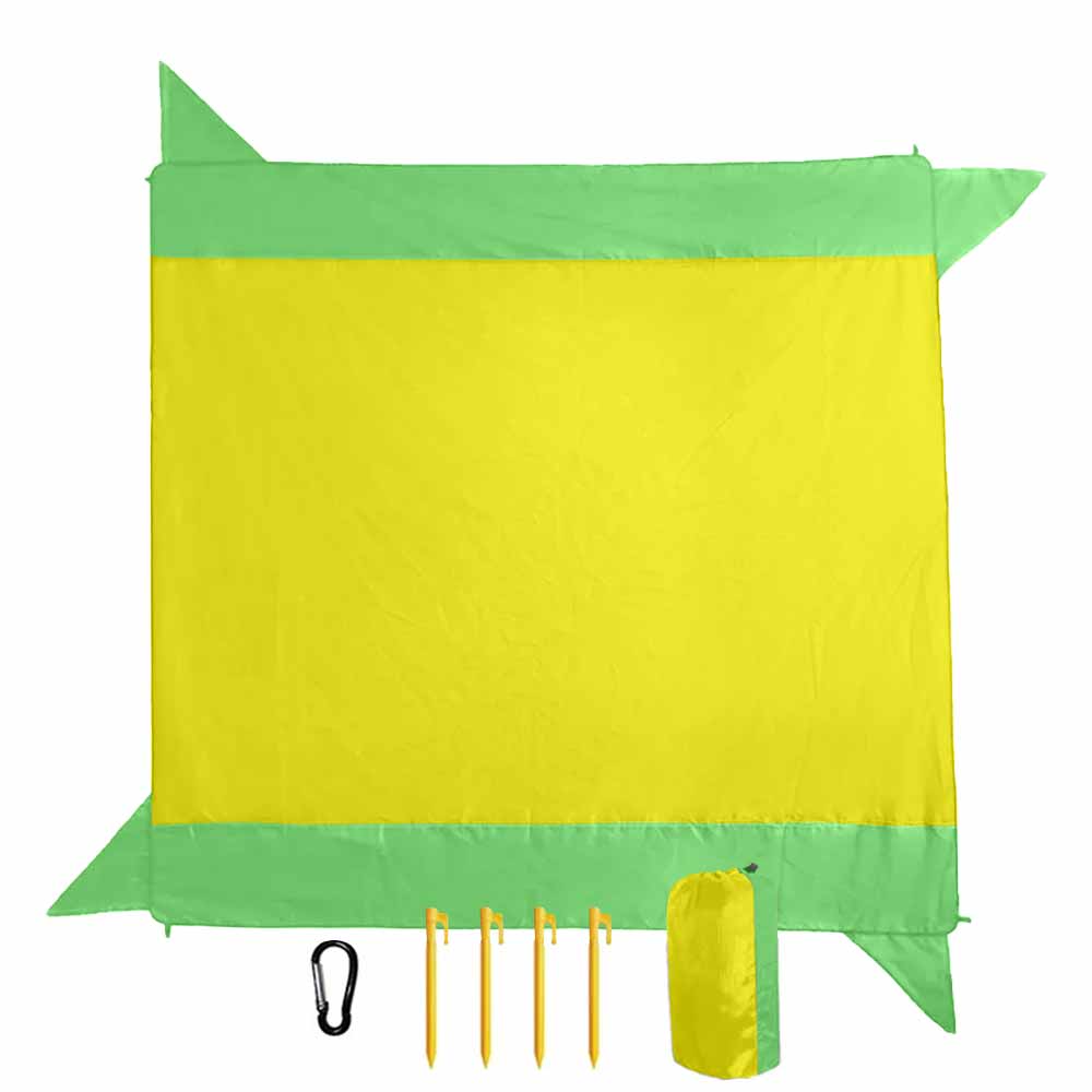 Tapete De Praia Esteira Impermeável Camping Picnic Amarelo Vg Plus