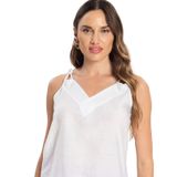 Blusa De Alça Feminina Viscose Liocel Endless Branco M