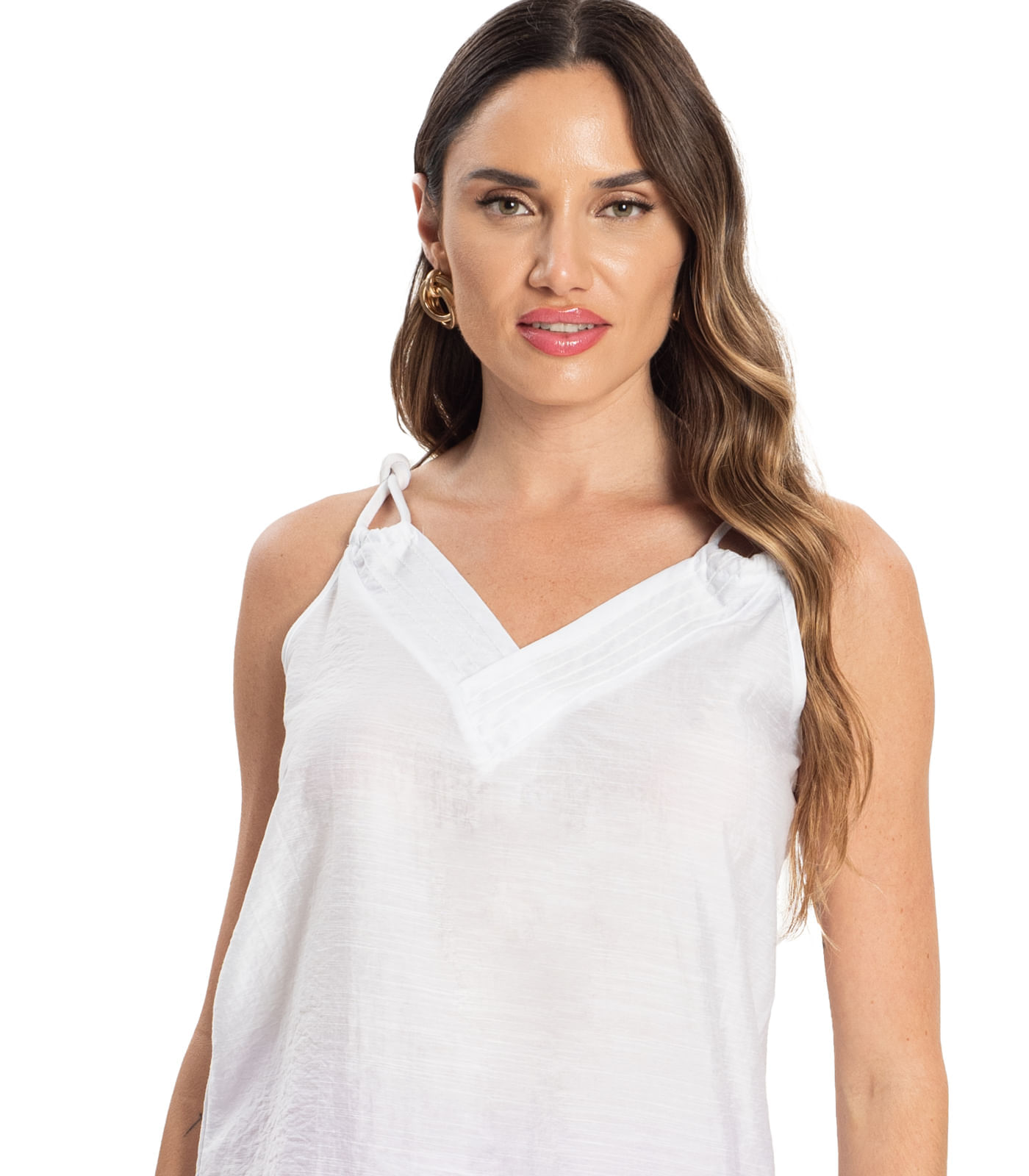 Blusa De Alça Feminina Viscose Liocel Endless Branco M