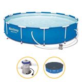 Piscina Estrutural 6.473 Litros + Filtro 220v + Capa Bestway