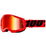 Oculos Motocross 100% Strata 2 Espelhado Vermelho