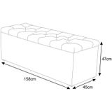 Calçadeira Baú 160 cm Paris Corino Preto - JS Móveis