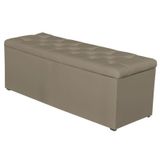 Calçadeira Baú 160 cm Paris Corino Areia - JS Móveis