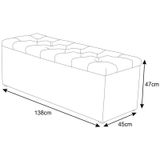 Calçadeira Baú 140 cm Paris Corino Preto - JS Móveis