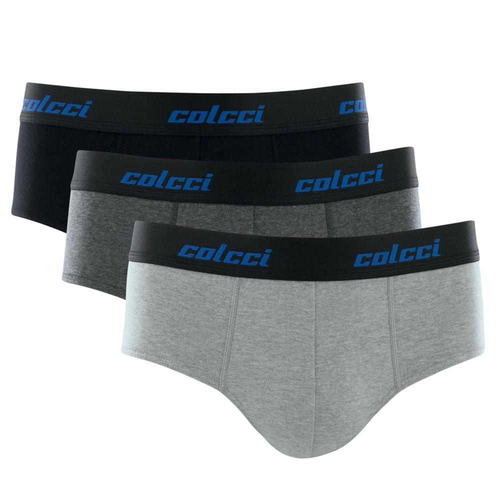 Kit Cueca Slip Colcci 3 Peças Conforto Preto P