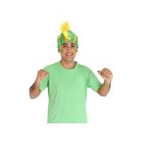 Peruca Moicano Verde E Amarelo Brasil Com Led - Copa Do Mundo