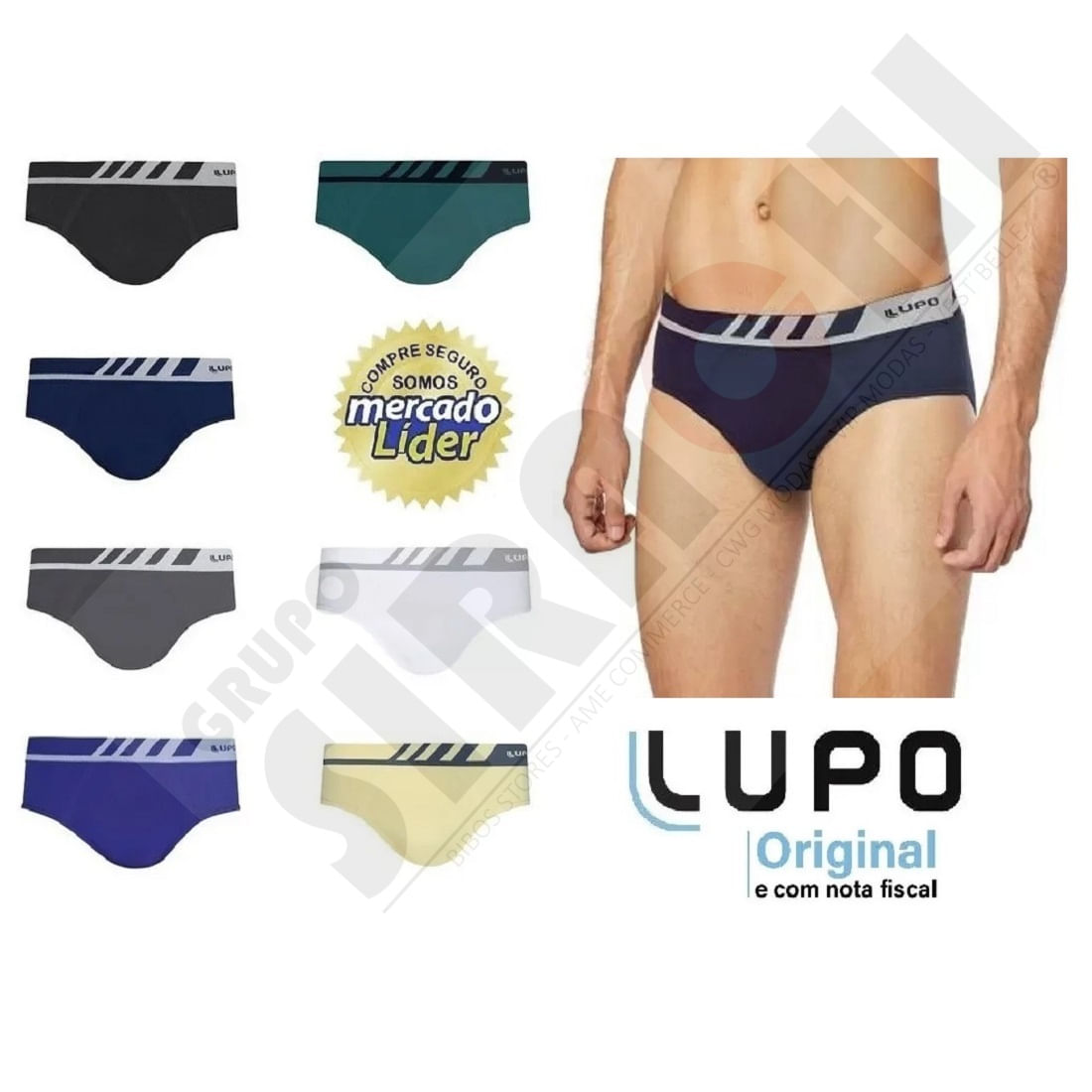 Cueca Lupo Slip Microfibra Sem Costura 691 - Kit 4