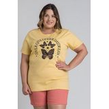 T-shirt Feminina Plus Size Estampada &#39;never Giver Up Your Daydream&#39; - Serena